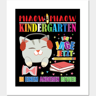 Einschulung Schulkind Katze Posters and Art